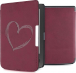 kwmobile &uuml;mbris &uuml;hildub Pocketbook Touch Lux 3/Basic Lux/Basic Touch 2 &uuml;mbrisega - kunstnahast &uuml;mbris - s&uuml;damehari tumepunane