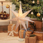 Salcar paberist t&auml;he l&auml;bim&otilde;&otilde;duga LED laualamp j&otilde;uludeks Kodu kaunistamiseks Valge rauast aluse ja E14 lambiga, soe valge