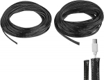 hankekaart 2 St&uuml;ck 46 m - 1/4, 1/2 Zoll erweiterbare geflochtene Kabelh&uuml;lse, PET-Kabel-Management, Kabelschutz, Drahtwickel-Webstuhlschlauch f&uuml;r TV, Computer, B&uuml;ro, Heimger&auml;te, Schwarz