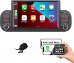 HLLECARMO Autoradio Fiat Panda 2013-2020 7-tolline traadita CarPlay & Android auto, Bluetooth 5.0, Mirror Link, puuteekraan/RDS AM/FM, USB, DSP High Power, Subw EQ, SWC
