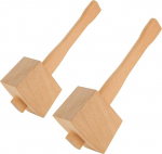 DIRBUY Pack of 2 Wooden Hammer - 9.7 Inch Wood Hammer Woodworking - 198g Solid Beech Wood Hammer - Wood Carving Hammer Sobib kahjustusteta jahipidamiseks
