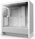 NZXT H5 Flow - Kompaktne ATX Mid-Tower PC m&auml;ngukapp - K&otilde;rge &otilde;huvooluga - 2 x 120 mm ventilaatorit kaasas - 360 mm eesmine ja 240 mm &uuml;lemine radiaatoritugi - Kaablijuhtimiss&uuml;steem - Karastatud klaas - Valge