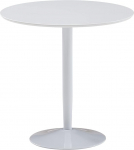 FineBuy Round Dining Table, 75 x 75 x 74 cm, Small Kitchen Table, White High Gloss, Round Dining Room Table for 2 People, Modern Breakfast Table, Kitchen, Dining Room, Small