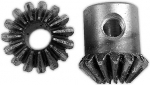 2 koonusratta pakett (moodul 1, 15 hammast, 1M 15T), sisepuuriga (5 mm, 6, 7, 8 mm), metallist, 90&deg; nurga all, mudelautode k&auml;sit&ouml;&ouml;de jaoks (8 mm)