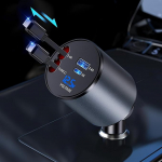 Sisse t&otilde;mmatav autolaadija, autolaadija, mis &uuml;hildub iPhone'i ja C-t&uuml;&uuml;pi kaabliga, 60 W mobiiltelefoni kiirlaadija sigaretis&uuml;&uuml;taja adapter koos Galaxy S26/Ultra/S26+/iPhone 17 Pro mitme seadmega