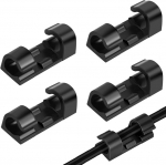 40 St&uuml;ck Kabelclips Set - Selbstklebende Kabelhalter Kabel-Management-Clips Kabel Organizer f&uuml;r Zuhause, B&uuml;ro, Auto, Desktop Kabelmanagement (Schwarz)