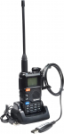 QUANSHENG UV-5RPLUS raadio 5W Walkie Talkie pikamaa laetav k&auml;siraadio t&auml;iskasvanutele Politsei raadio FM, NOAA, C-t&uuml;&uuml;pi laadimine, 200 kanalit (UV-5RPLUS koos kaabliga)