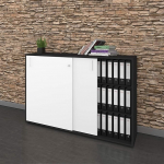 Weber B&uuml;ro Nova 3OH Sliding Door Cupboard 1640 x 1085 mm Anthracite White