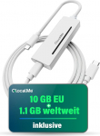 GlocalMe UniCord Pro WiFi 6 mobiilne WLAN ruuter, 100 W C-t&uuml;&uuml;pi kiirlaadimiskaabel Carplay'ile, 4G LTE ruuter mobiiltelefonile, s&uuml;learvutile, autole, mobiilne hotspot levialaga 200 riigis, SIM-vaba, kuni