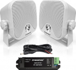 STUDIOFINIX 4-tolline veekindel merekindel Bluetooth-k&otilde;lar 120 W paadi, ATV, UTV, golfik&auml;ru jaoks, pinnapealne paigaldus (valge)