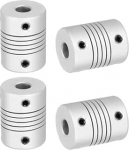 hankekaart Flexible Kupplungen, 5 mm kuni 6,35 mm, Gelenkverbinder aus Aluminiumlegierung, flexible Wellenkupplungen, Motorkupplung f&uuml;r 3D-Drucker, CNC-Maschine, Motorf&uuml;hrung, DIY-Encoder D25 x L 19