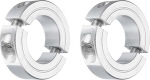 sourcing map 2 Pieces Double Split Clamp for 1" Shank, Two Piece Clamp Collar 1-3/8" OD, 1/2" Thickness, Aluminum Alloy Set Screw Split Collar Clamp