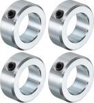 QUARKZMAN Set of 4 Screw Collars 1 Inch Bore Carbon Steel 1-5/8 Inch Outer Diameter, 5/8 Inch Wide Axle Collar Clamp for Linear Rod Shaft Guiding