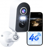 KKB 4G LTE Indoor Surveillance Camera with SIM Card, Camera Surveillance Outdoor without WLAN with Battery 5200 mAh, Portable 2K Wireless LTE Outdoor Camera, PIR Motion Detection, 2-Way Audio, IP65