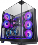 Mars Gaming MC-3GF, Gaming Case ATX, kolmekordne karastatud klaas, 2 x 120 mm ARGB tagumine ventilaator, vertikaalne GPU kinnitus, PC-torn, mis toetab kuni 360 mm vedelikjahutust, mustas toonis