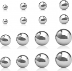 Laagripallid, teraskuulid, tahke 304 roostevabast terasest kuul, l&auml;bim&otilde;&otilde;t 0,4 mm, 0,5 mm, 0,9 mm - 10 mm, &uuml;mmargused kuullaagripallid, sileda pall (10 t&uuml;kki, 1 mm)
