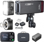 GODOX AD200ProII Uuendatud 200Ws 2.4G v&auml;lklambi tasku v&auml;lk, 1/512 kuni t&auml;isv&otilde;imsus, 10-tasemeline v&otilde;imsuse reguleerimine, v&auml;rvitemperatuuri konstantne režiim &plusmn;100K