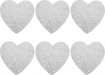 PACKOVE 6 St&uuml;ck Herzf&ouml;rmiger PVC Tischsets in Silber Hitzebest&auml;ndig und Verschlei&szlig;fest Elegante Tischunterlage f&uuml;r Hotel und Hochzeit Sch&uuml;tzend gegen Kratzer und Hitze