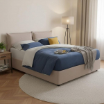 Talamo Italia - Lisa Kaheinimesevoodi kunstnahast kattega, 100% Made in Italy, eesmine avaus sobib madratsile 160 x 200 cm, tuvi hall