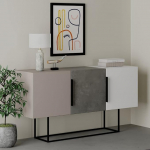 Tontini 3-ukseline k&uuml;ljepaneel Dove Grey ja Cement White 150 cm