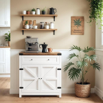 YESHOMY kohvibaar ja aktsentkapp, talu&otilde;ue, buffet-k&uuml;ljepaneel sahtli ja reguleeritava riiuliga, lai laud k&ouml;&ouml;gi, s&ouml;&ouml;gitoa, vannitoa, esiku jaoks, valge ja