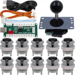 SJ@JX Arcade Game Controller DIY Kit Microswitch Button 4&8 Way Joystick Zero Delay USB Encoder Fighting Stick K&auml;epidemed Konsool PC MAME Raspberry Pi Retropie jaoks