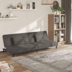 LAPOOH Diivanvoodi 2-kohaline 2 padjaga tumehall samet, Lounge diivan, Diivanid ja diivanid, Relax diivan, Diivan elutuppa, Diivan magamisfunktsiooniga - 375808