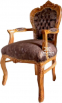 CasAmin Home & Living Armchair Foggy Brown Retro prantsuse barokk stiilis sametist &scaron;okolaadpruun tool kodukujundusele
