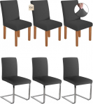 Stretch toolikatted, kiiktoolid, eemaldatavad pestavad toolikatted, toolikate s&ouml;&ouml;gitoa, hotelli, banketi, peo kaunistamiseks, pulmade jaoks (6, tumehall)