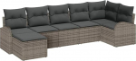 Rantry 7-teiliges Garten Sofa Set mit Kissen Grau Poly Rattan, 2-Sitzer Garten Sofa mit Stauraum und Kissen Grau Poly Rattan Gartenlounge Model3354798