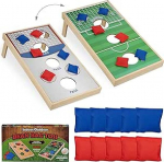 Relaxdays Cornhole Game Set, 10 Sandbags, Bean Bag Game, H x W x D: 18 x 29 x 58 cm, Indoor and Outdoor, Multicolored