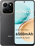 HONOR 400 Smart 4G nutitelefon Dual SIM NFC Android 15, 8 + 256 GB, 6500 mAh kaheelemendiline aku, 108 MP + 2 MP AI-nupuga telefon, 6,77-tolline 120 Hz mugavusekraan, 5 t&auml;rni SGS & IP65, Velvet Black