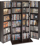 VEVOR DVD-Schrank mit 24 F&auml;chern, Medienaufbewahrungsschrank Standschrank 610 x 368 x 1270 mm, Platzsparendes CD-Schrank f&uuml;r CDs DVDs B&uuml;cher Spiele-Discs, Wohnzimmer Homeoffice Aufnahmestudio, Schwarz