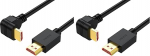 CABLEPELADO HDMI-Ethernet-Kabel, abgewinkelt, vergoldete Kontakt, Audio, multifunktsionaalne kinnitus, HD, 270-Grad-Winkel, &uuml;hilduv PC, PS4, PS5, Xbox, Smart TV, Schwarz, 3 m (Packung mit 2)