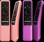 [2 Pack] &Uuml;hildub Samsung Smart TV Remote BN59 seeria, kerge silikoonist kaitsekott, l&ouml;&ouml;gikindel, libisemiskindel, helendav roosa ja lilla