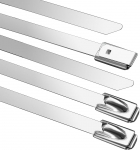 Metallist kaablisidemed, 300mm x 4.8mm, Raske koormus 125kg, suured roostevabast terasest kaablisidemed v&auml;litingimustes Uv-kindlad tugevad kaablisidemed aia tara jaoks, pakend 120-st