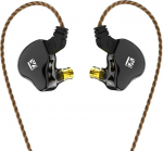 Yinyoo KBEAR KS2 k&otilde;rvaklapid Stereo Bass In-Ear k&otilde;rvaklapid, HiFi Over Ear k&otilde;rvaklapid k&otilde;rvaklappide m&uuml;ravastase 1BA 1DD h&uuml;briid IEM eemaldatava kaabliga jooksmiseks k&otilde;ndimiseks (mikrofoniga, must KS2)