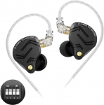 KINBOOFI KZ ZS12 Pro X k&otilde;rvamonitoriga k&otilde;rvaklapid, 1DD + 5BA h&uuml;briid m&auml;nguk&otilde;rvaklapid 2-poolse kaabliga audiofiilidele (tume must, h&auml;&auml;lestatav versioon, ilma mikrofonita)