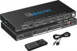 HDMI Matrix 4 sisse 2 v&auml;lja 4K 60Hz 4:4:4 ARC HDR D-olby Vision Atmos SPDIF 5.1CH Breakout 3.5 mm Stereo HDCP2.2 PC konsool 16 EDID HDMI Scaler 4K 1080P Sync, HDCP2.2 HDMI2.0 Matrix 4x2 IR Remote
