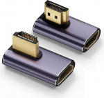 2 St&uuml;ck 8K links & rechts abgewinkelt 90 Grad HDMI Adapter, 48 Gbit/s HDMI 2.1 UHD Stecker auf Buchse Extender Stecker mit 8K @ 60Hz 4K @ 120Hz, HDR, 3D, ARC, kompatibel mit HDTV, PC, s&uuml;learvuti, monitor