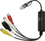 Leikurvo RCA AV to USB C Converter Video Capture Card Adapter, VHS to USB 2.0 Video Grabber, Video Converter, VHS Digitaliseerimise Device Converter, AV NTSC PAL Video S Video Composite to USB Converter