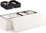 HAUSFRAU Jalutuskoht koos hoiuruumiga, kokkupandav hoiukast, maksimaalne koormus 300 kg, jalutuskoht elutuppa, magamistuppa, esikusse, 110 x 38 x 38 cm, fliis, kreemikasvalge