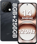 UMIDIGI mobiiltelefon Android 14, 8 (4+4) + 256GB/1TB TF nutitelefon ilma lepinguta, 120Hz 6,8-tolline HD+ nutitelefon, Bluetooth 5.2, 5000mAh, Octa Core, 4G Dual SIM/Face ID/Fingerprint/13MP/GPS/OTG M&auml;rkus