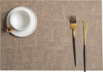 AMDXD 6er Set Tischsets Abwaschbar Quadratisch, PU Leder Platzdeckchen Mit Motiv Gewebt Muster Anti-Rutsch, Tischmatte Weihnachten Hell Kaffee f&uuml;r K&uuml;che Hause Restaurant, 30x43CM