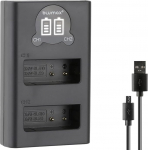 blumax Mini Dual Charger for Panasonic DMW-BLG10 / DMW-BLG10E / DMW-BLE9 E/BP-DC15 E Batteries - Charger is Compatible with Lumix DMC-GF6 GX7 III GX80