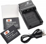 DSTE (2-pack) Li-ion aku ja mikro USB laadija sobivad Sony NP-FR1 DSC-F88 DSC-P100 DSC-P100/S DSC-P150/L DSC-P150/S DSC-P200 DSC-P200/B DSC-P200/R DSC-P200/S kaameraga &uuml;hilduvaks.