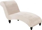 FantasDecor Chaiselongue-Samt-Luxusbez&uuml;ge f&uuml;r Wohnzimmer und Innenbereich, Stretch-Schonbezug f&uuml;r Chaiselongue, ultraweich, maschinenwaschbar, elfenbeinfarben