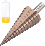 Gueenky Step Drill Bit 4-32 mm, Taper Drill HSS Cobalt Sheet Metal Drill Cone Drill Bit Metal Peeling Drill, 15 Steps Step Cone Drill for Drilling in Stainless Steel Metal Plastic
