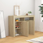 K&ouml;&ouml;gikapp Sissep&auml;&auml;sukapp Mitmeotstarbeline kapp Sideboard Minimalistlik Sideboard 115,5 x 30 x 75 cm Tammepuust Sonoma mitmeotstarbeline kapp Mitmekihiline puitkapp