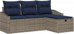 vidaXL Diivan Set mit Kissen 3 tk Poly-Rattan, Garten und Terrasse, Modulares Outdoor-Sofa, rechteckig, robust, UV-best&auml;ndiges Material, leichtes Design
